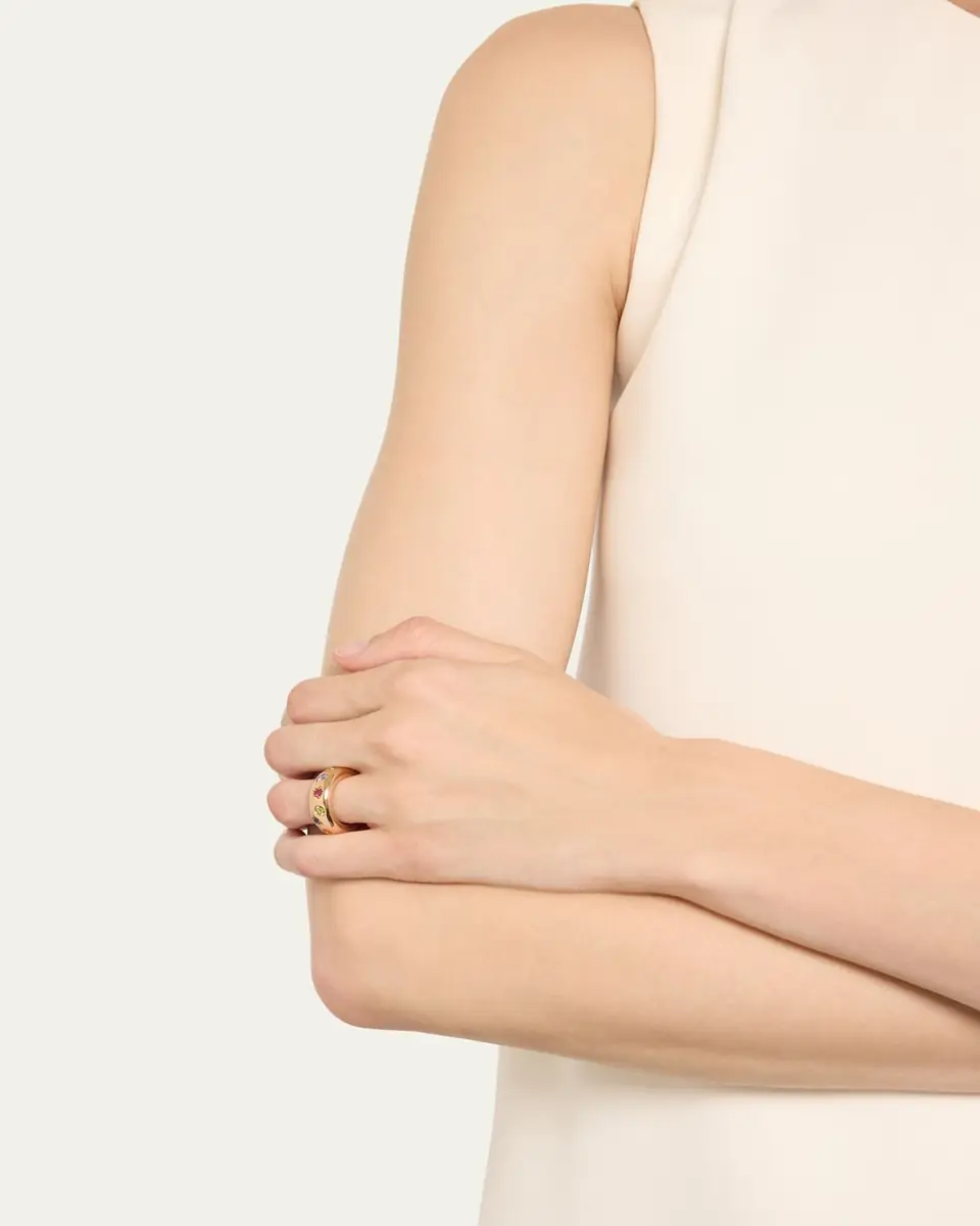 Pomellato Iconica 18k Rose Gold Slim Multi Gemstone Ring | Thumbnail 2 Pomellato Iconica 18k Rose Gold Slim Multi Gemstone Ring | Thumbnail 2