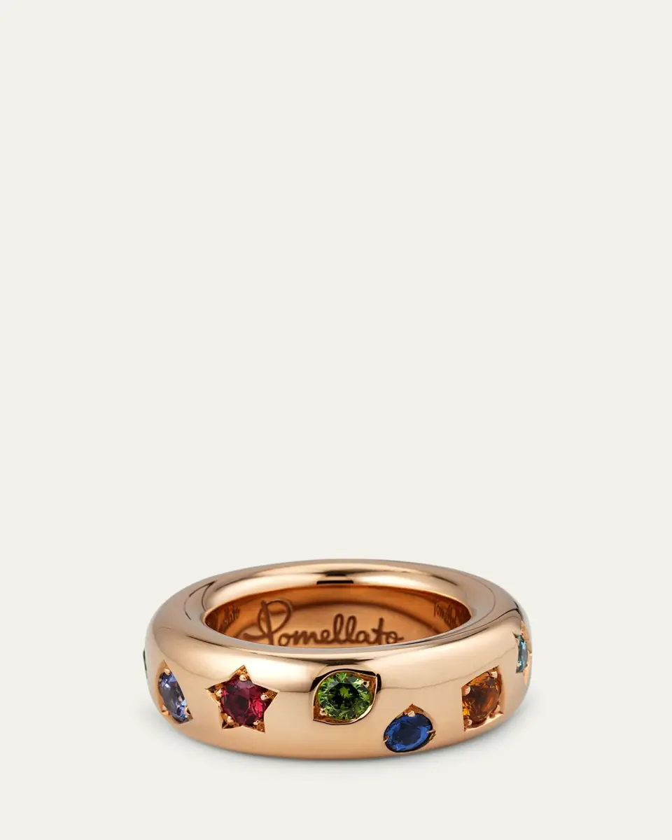 Pomellato Iconica 18k Rose Gold Slim Multi Gemstone Ring | Thumbnail 3 Pomellato Iconica 18k Rose Gold Slim Multi Gemstone Ring | Thumbnail 3