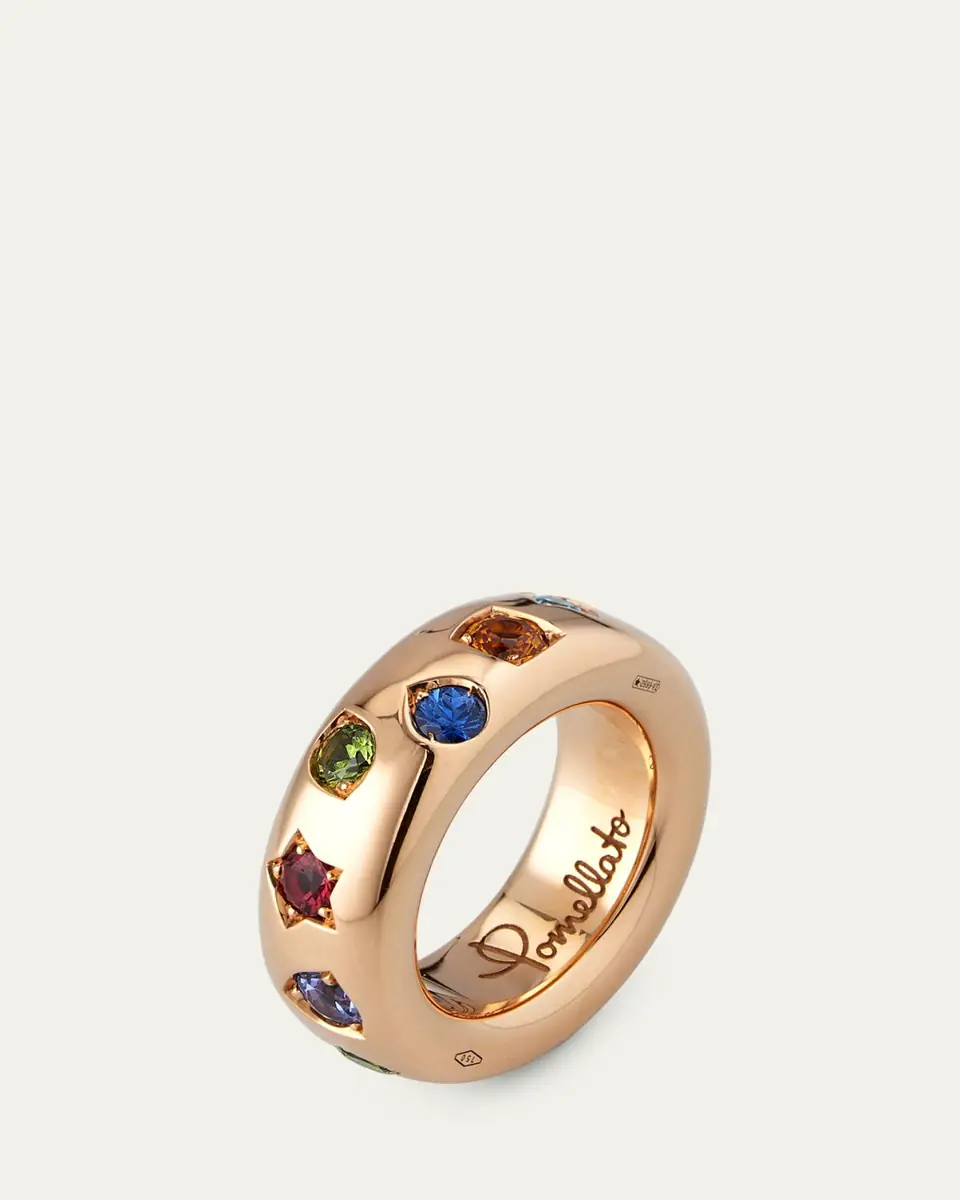 Pomellato Iconica 18k Rose Gold Slim Multi Gemstone Ring | Thumbnail 4 Pomellato Iconica 18k Rose Gold Slim Multi Gemstone Ring | Thumbnail 4