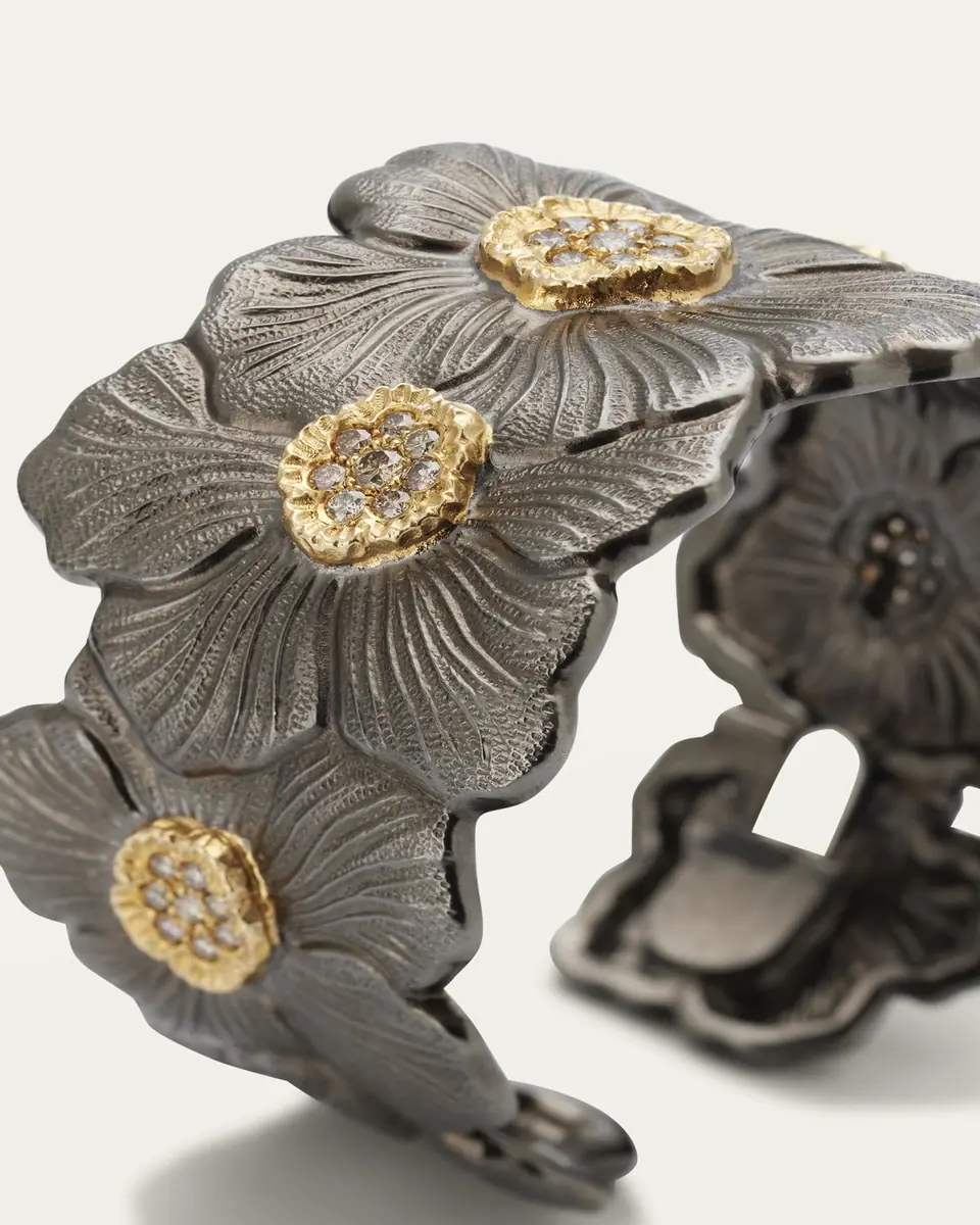 Buccellati Blossom Gardenia Cuff in Burnished Silver | Thumbnail 3 Buccellati Blossom Gardenia Cuff in Burnished Silver | Thumbnail 3