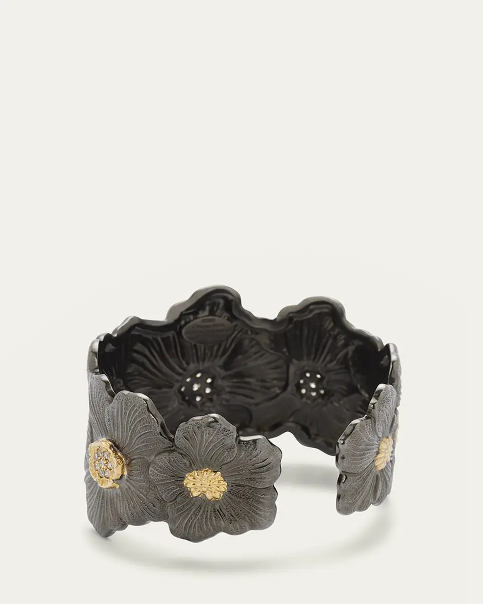 Buccellati Blossom Gardenia Cuff in Burnished Silver | Thumbnail 4 Buccellati Blossom Gardenia Cuff in Burnished Silver | Thumbnail 4