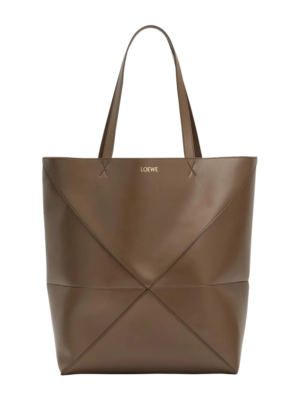 Puzzle Fold Large Tote Bag in Shiny Leather