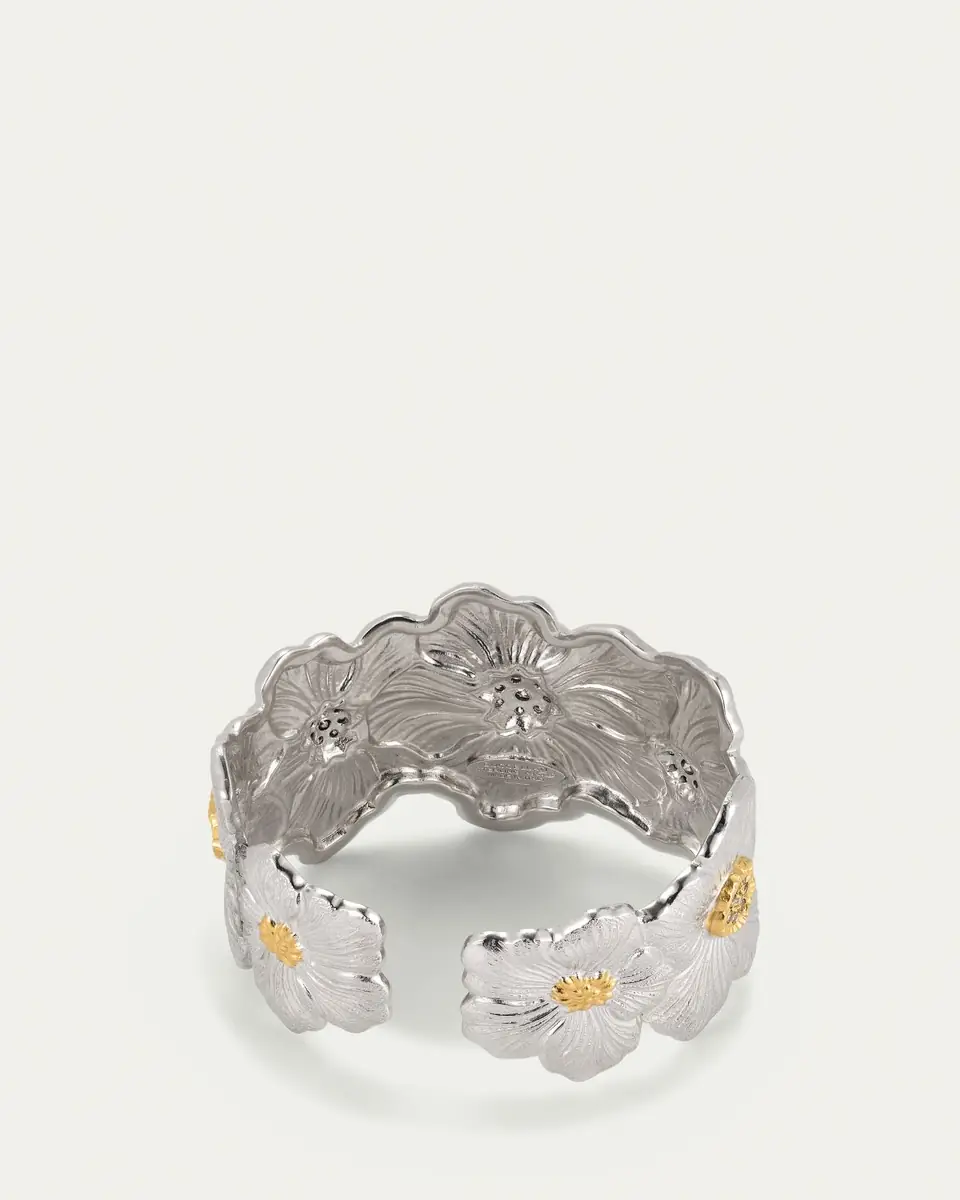 Buccellati Silver and 18k Yellow Gold Gardenia Blossoms Bracelet With Diamonds | Thumbnail 3 Buccellati Silver and 18k Yellow Gold Gardenia Blossoms Bracelet With Diamonds | Thumbnail 3