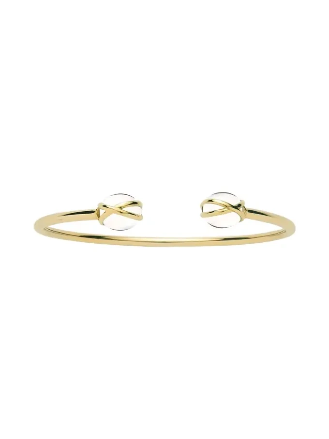 Prisma Polished 18k Gold Crystal Quartz Bangle