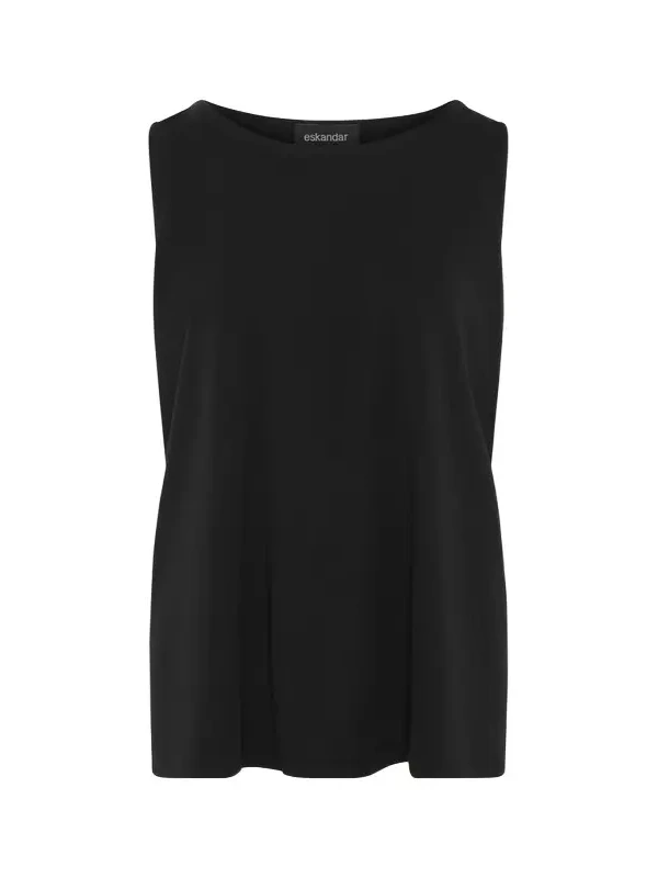 A-Line Round-Neck Long Shell Top
