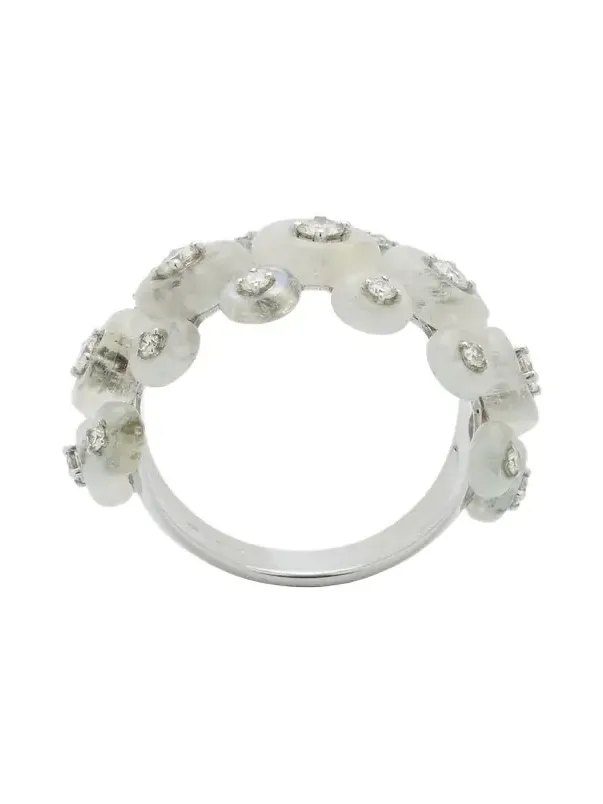 Diamond Surrounding Triple Ring in 18k White Gold