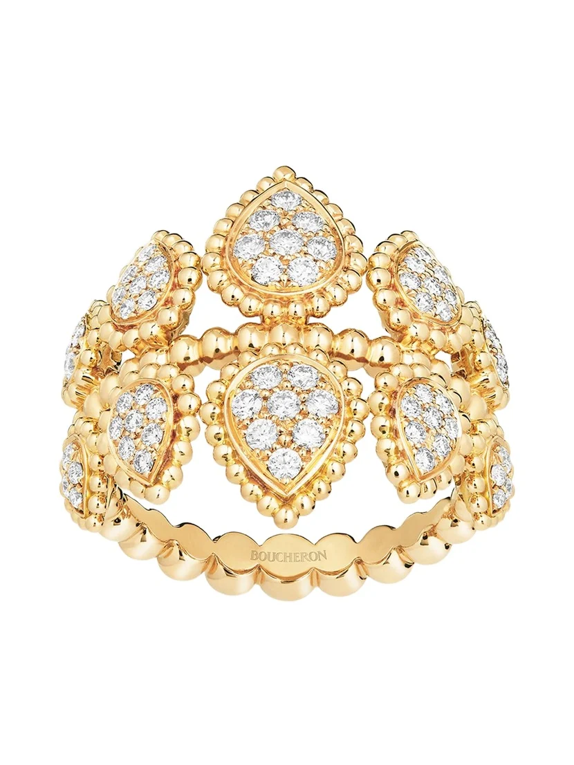 18K Yellow Gold Serpent Boheme Motif Ring with Diamonds 18K Yellow Gold Serpent Boheme Motif Ring with Diamonds