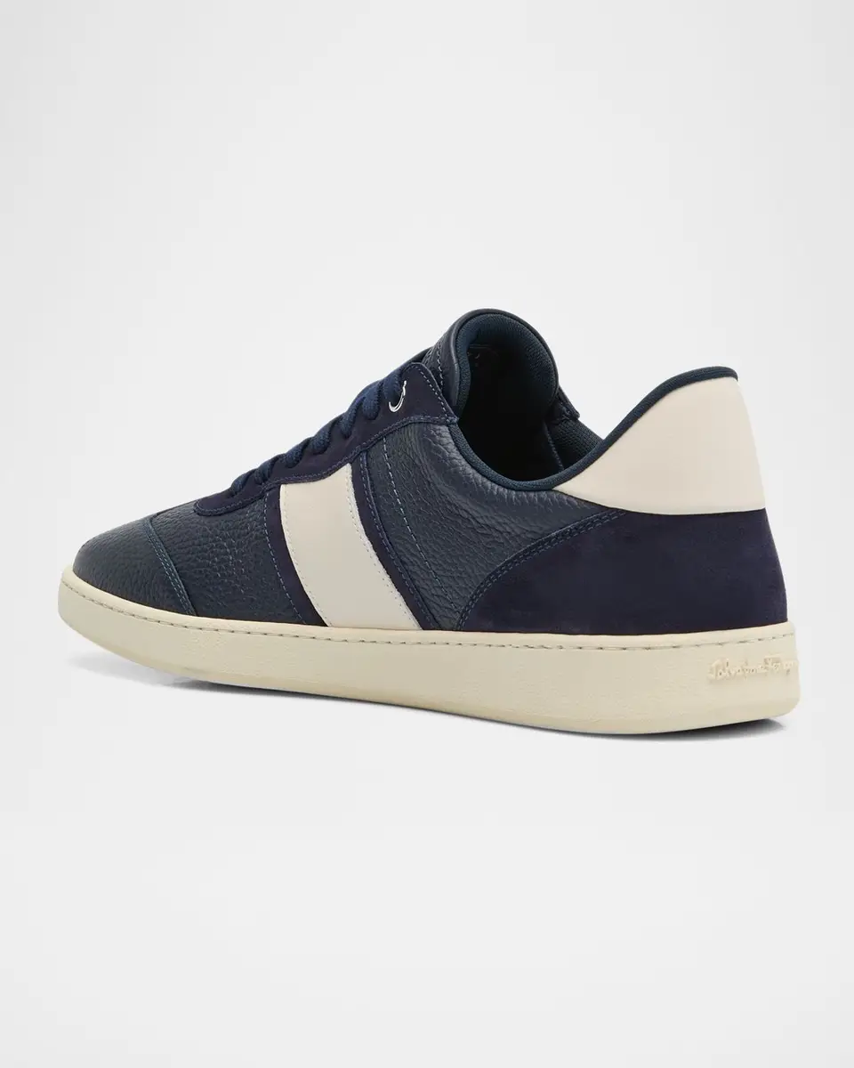 Ferragamo Men's Achille 1 Leather Low-Top Sneakers | Thumbnail 3 Ferragamo Men's Achille 1 Leather Low-Top Sneakers | Thumbnail 3