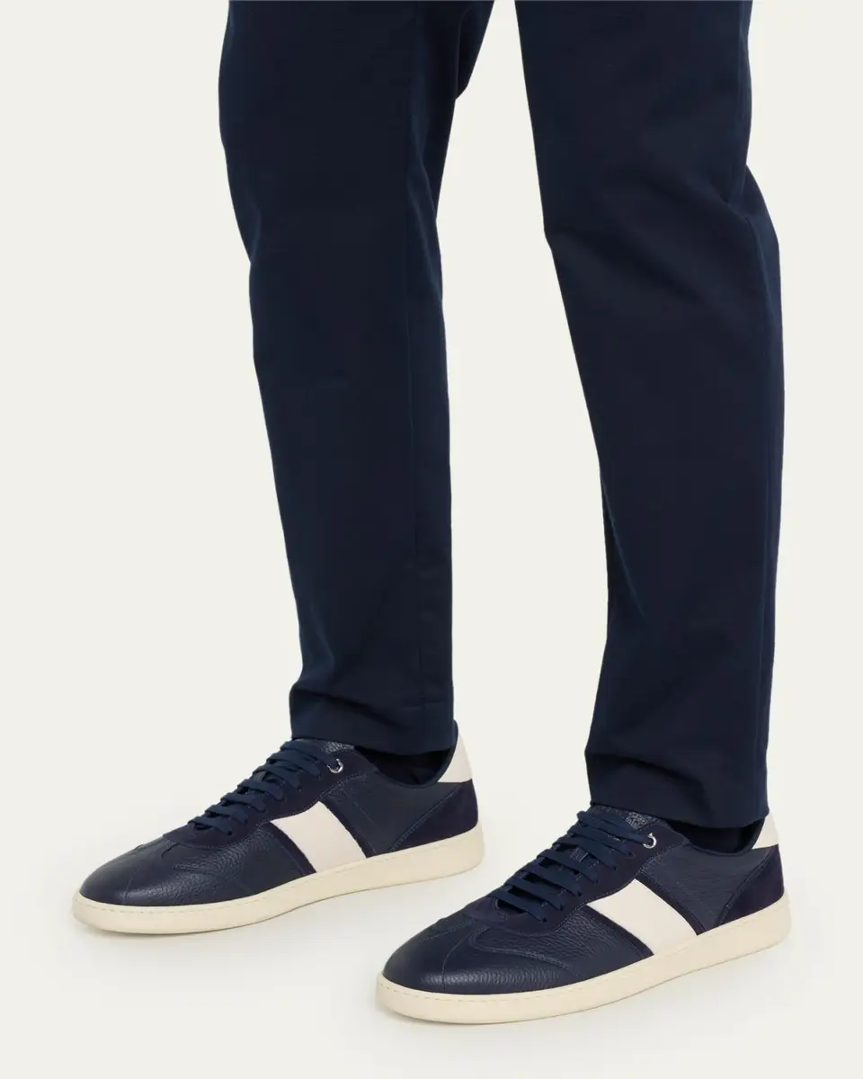 Ferragamo Men's Achille 1 Leather Low-Top Sneakers | Thumbnail 8 Ferragamo Men's Achille 1 Leather Low-Top Sneakers | Thumbnail 8