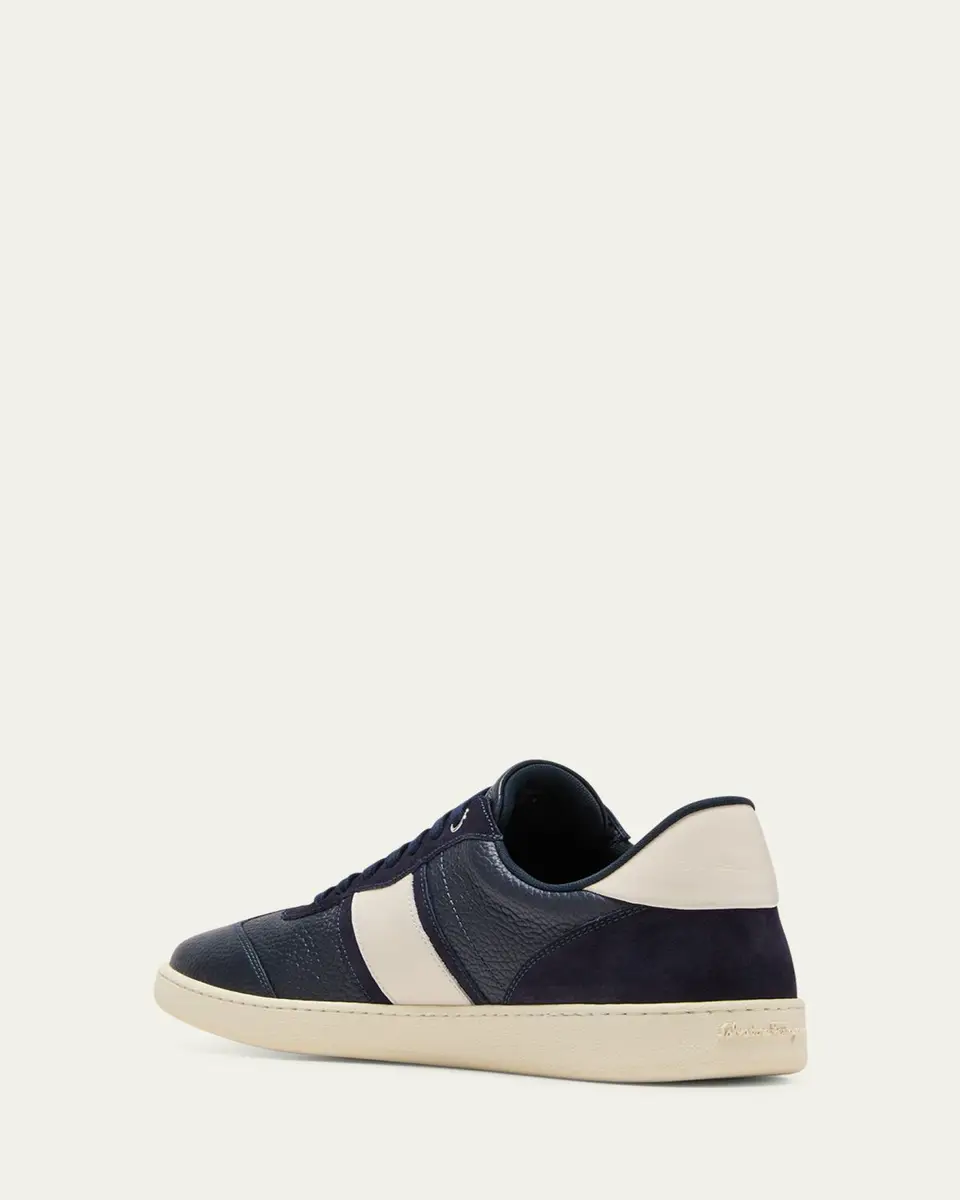 Ferragamo Men's Achille 1 Leather Low-Top Sneakers | Thumbnail 10 Ferragamo Men's Achille 1 Leather Low-Top Sneakers | Thumbnail 10