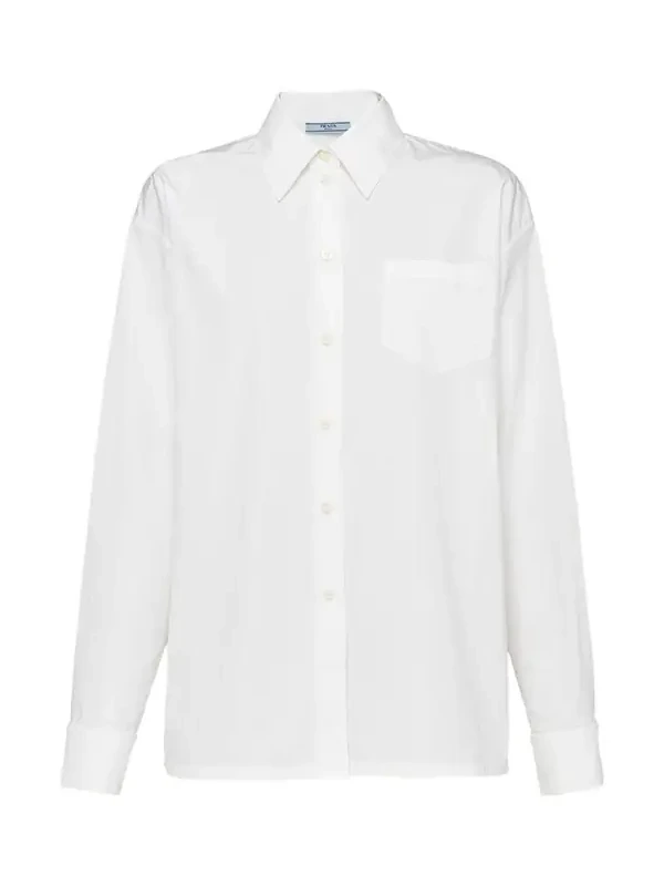 Poplin ave Cufflink Blouse
