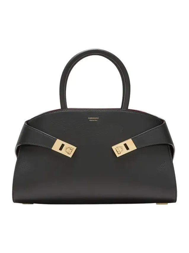 Small Hug Leather Top-Handle Bag