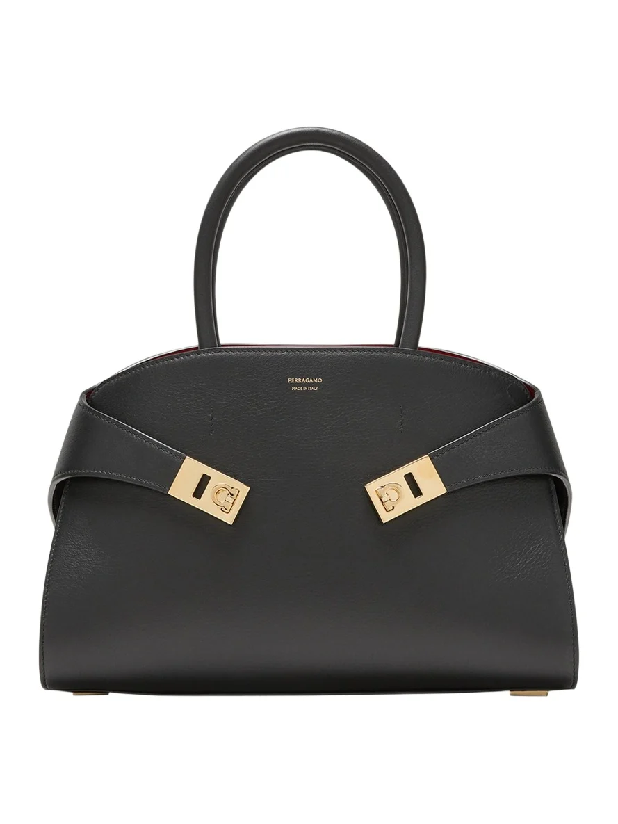 Small Hug Leather Top-Handle Bag