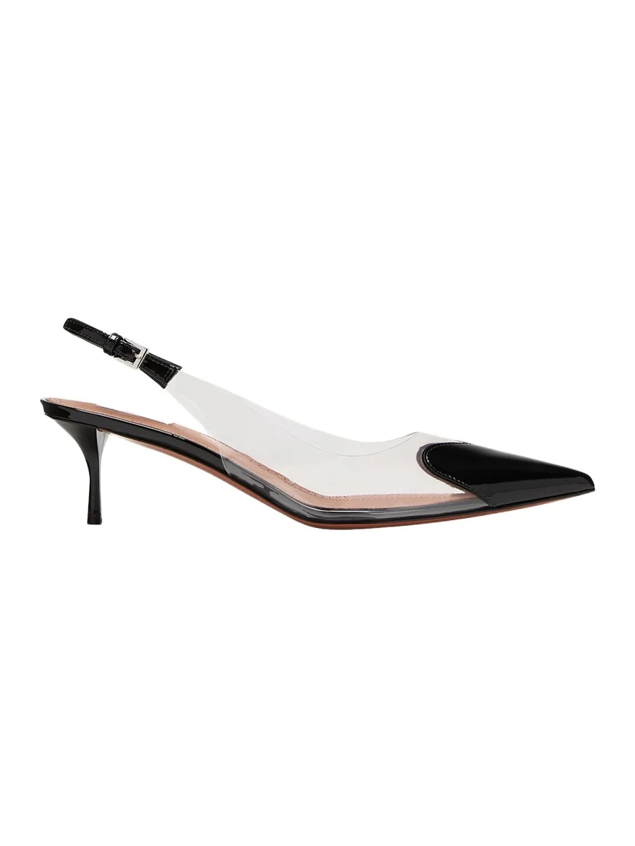 Coeur Plexi Heart-Toe Slingback Pumps
