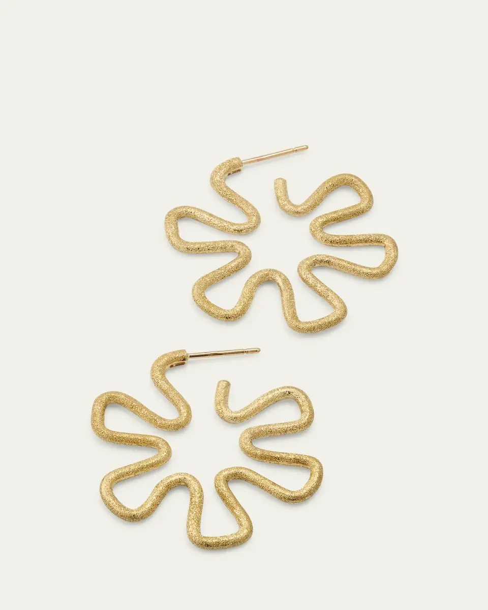 Bea Bongiasca Margherita 9K Yellow Gold Medium Daisy Earrings | Thumbnail 3