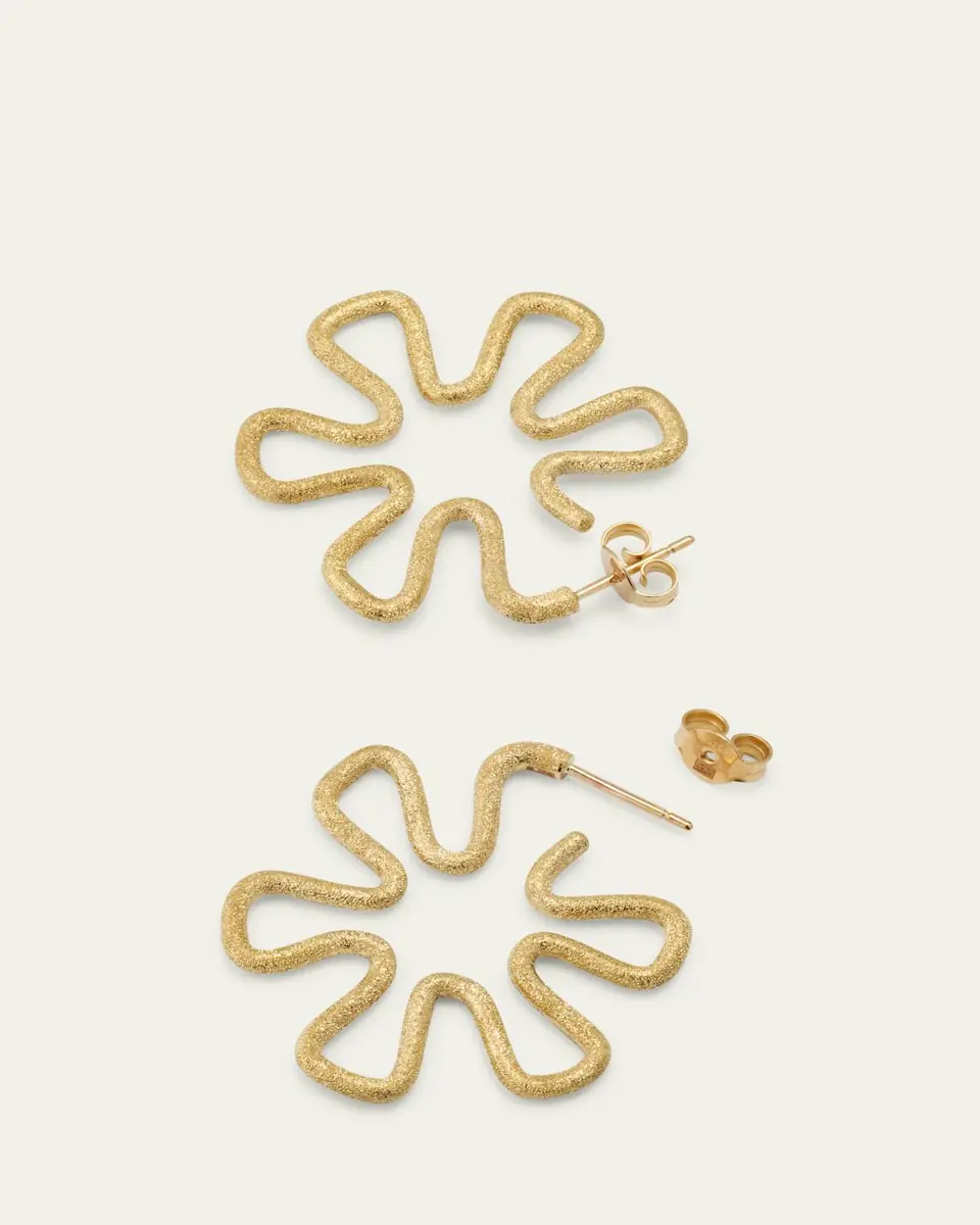 Bea Bongiasca Margherita 9K Yellow Gold Medium Daisy Earrings | Thumbnail 4