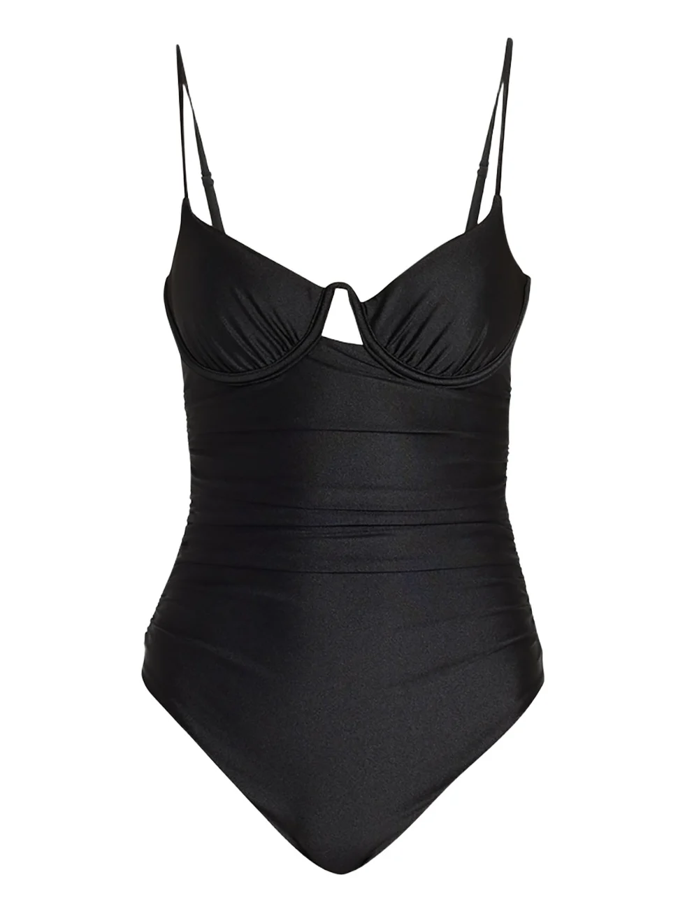 Laine Draped Satin Underwire One-Piece Swimsuit Laine Draped Satin Underwire One-Piece Swimsuit
