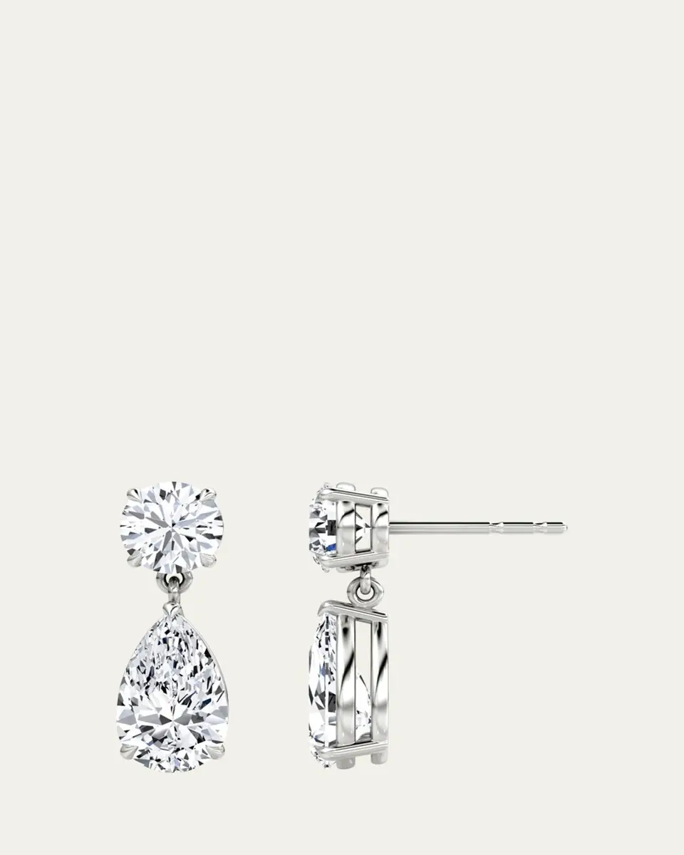VRAI 14K White Gold Duo Pear Lab Created/ Created Diamond Drop Earrings | Thumbnail 2 VRAI 14K White Gold Duo Pear Lab Created/ Created Diamond Drop Earrings | Thumbnail 2