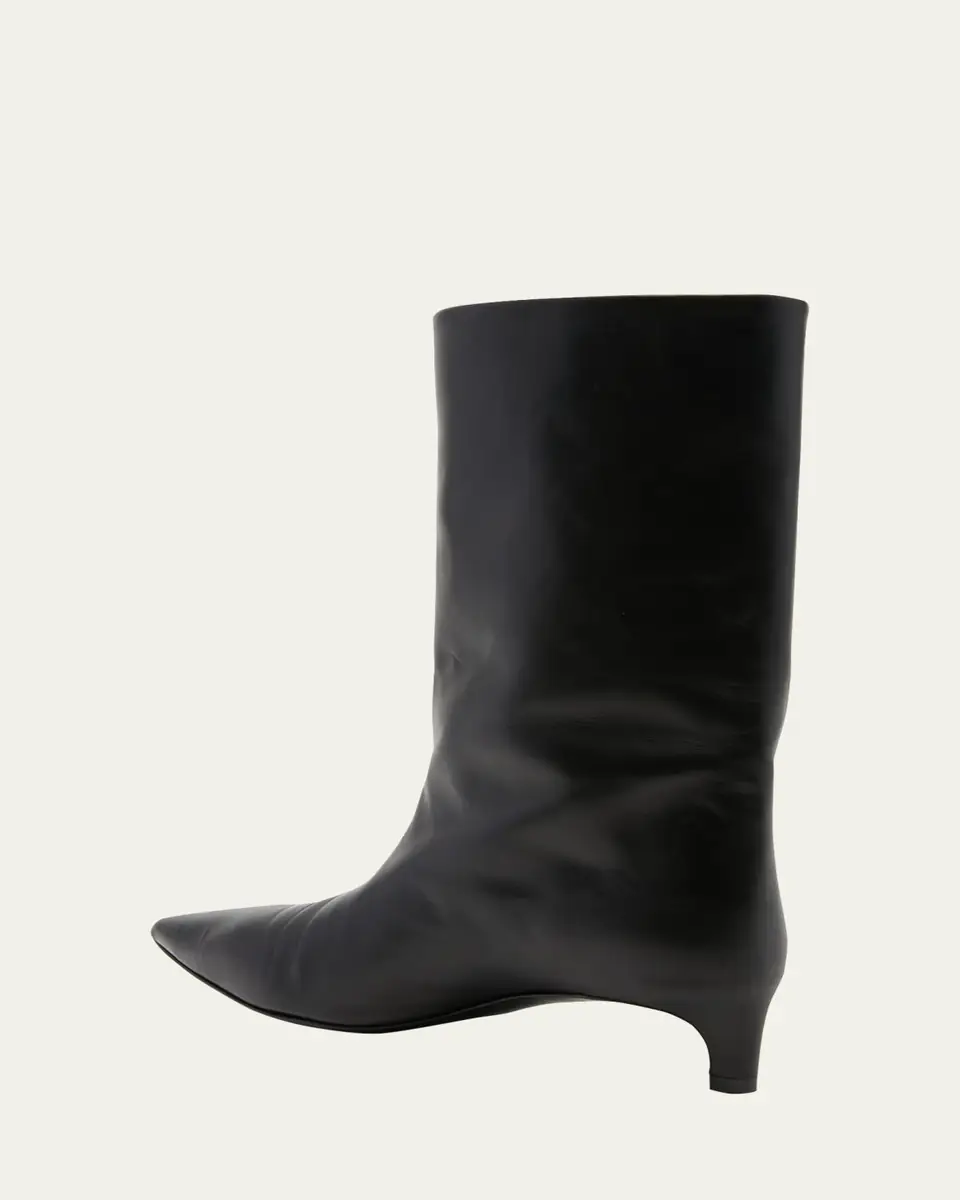 Jil Sander Half Calfskin Kitten-Heel Boots | Thumbnail 3
