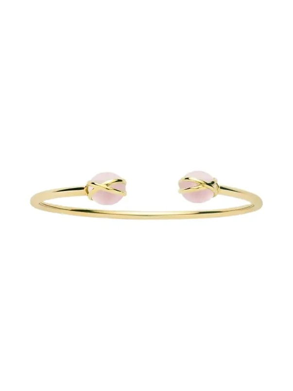 Prisma 18k Gold Bangle Bracelet with Rose Quartz