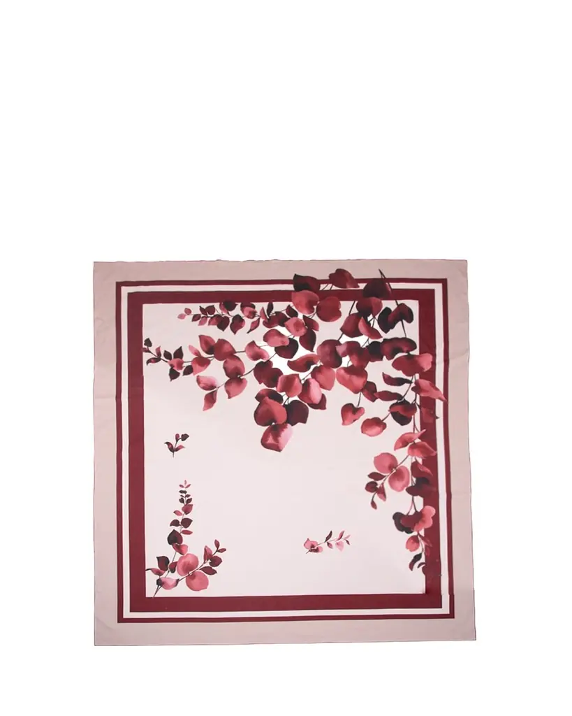 The Lino Eucalyptus Red Tablecloth, 71" Square | Image 1 The Lino Eucalyptus Red Tablecloth, 71" Square | Image 1