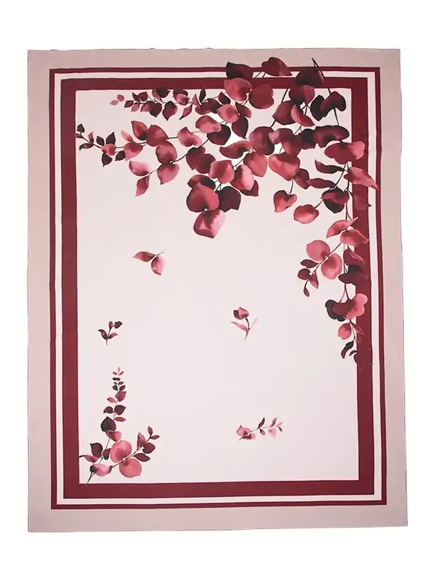 The Lino Eucalyptus Red Tablecloth, 71" x 98"