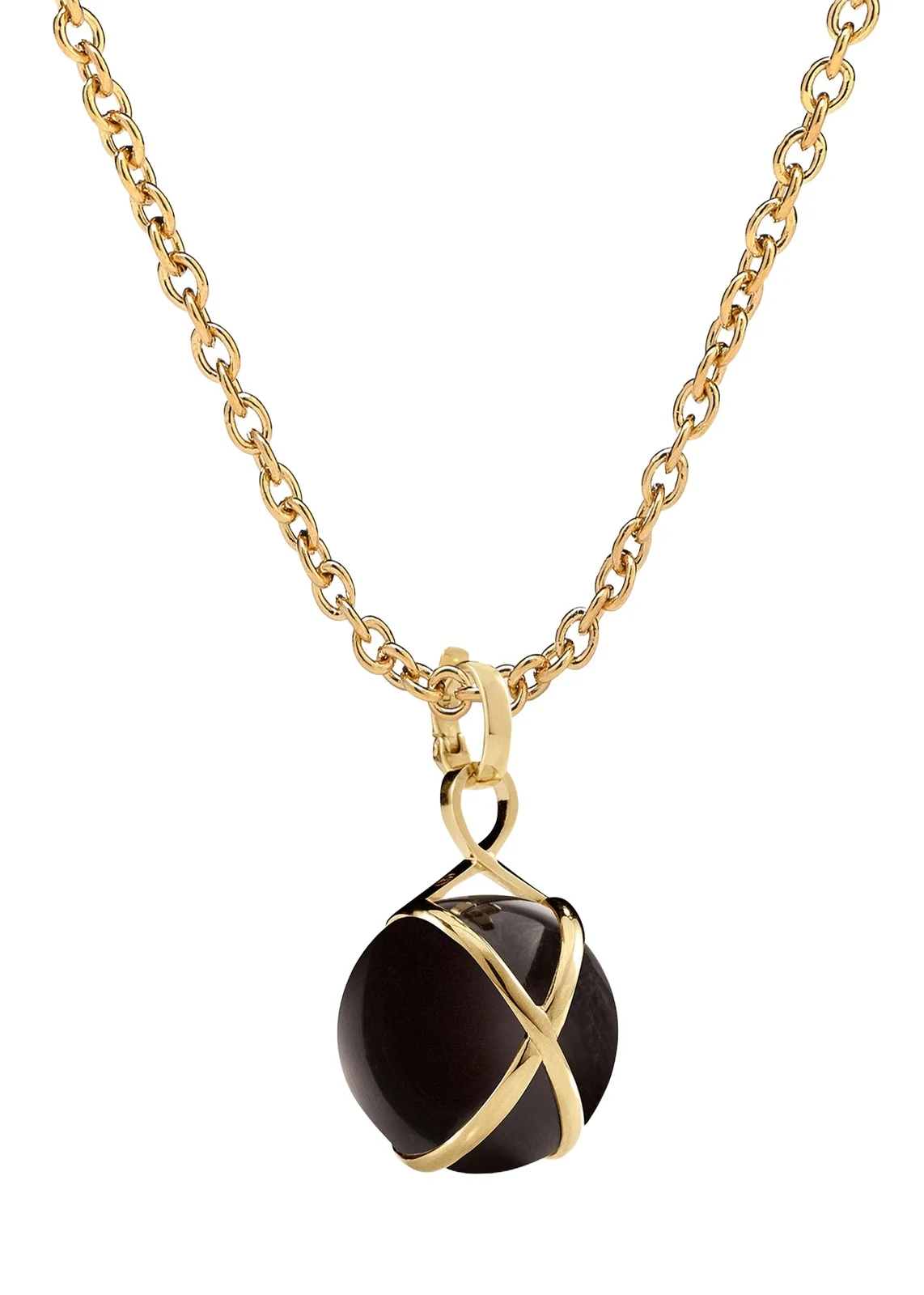 Prisma 18k Gold & Black Agate Large Pendant Luxe Chain Necklace