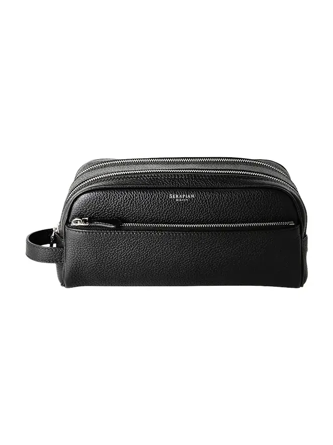 Serapian Men's Cachemire Leather Double-Zip Toiletry Case