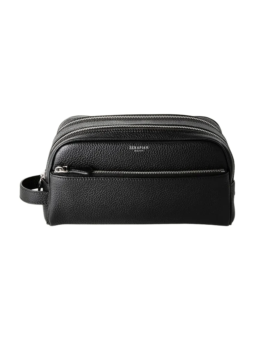 Men's Cachemire Leather Double-Zip Toiletry Case