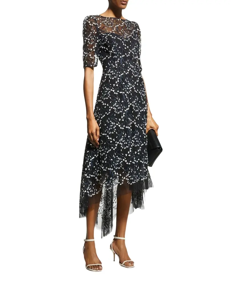 Rickie Freeman for Teri Jon 3D Lace High-Low Cocktail Dress | Image 1 Rickie Freeman for Teri Jon 3D Lace High-Low Cocktail Dress | Image 1