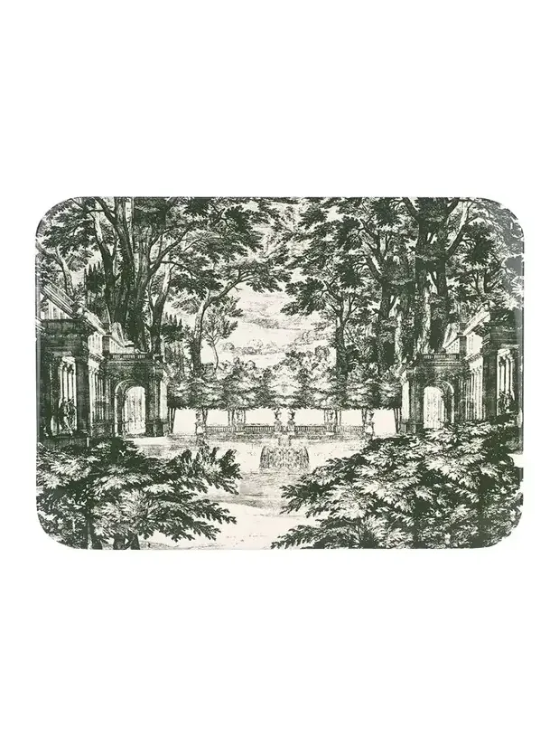 FORNASETTI Tray 48X60cm - Giardino Settecentesco Green Ivory