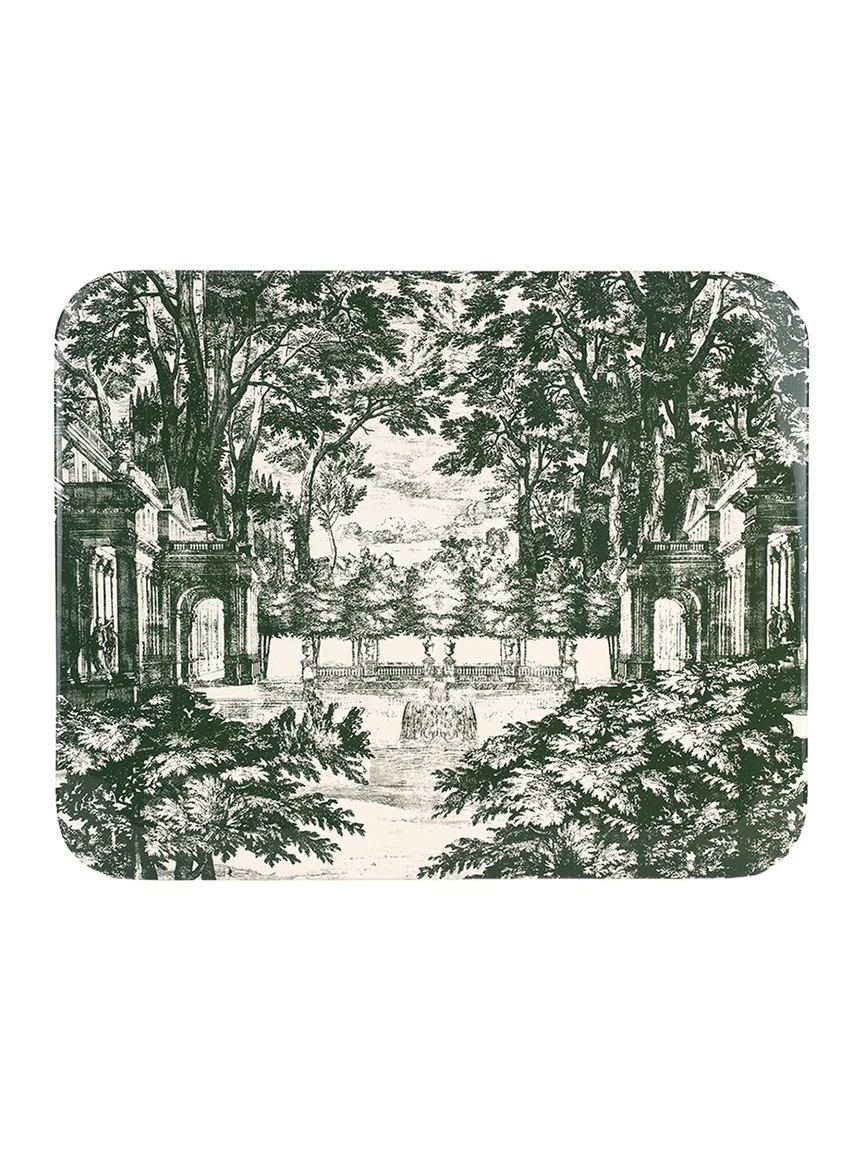 FORNASETTI Tray 48X60cm - Giardino Settecentesco Green Ivory