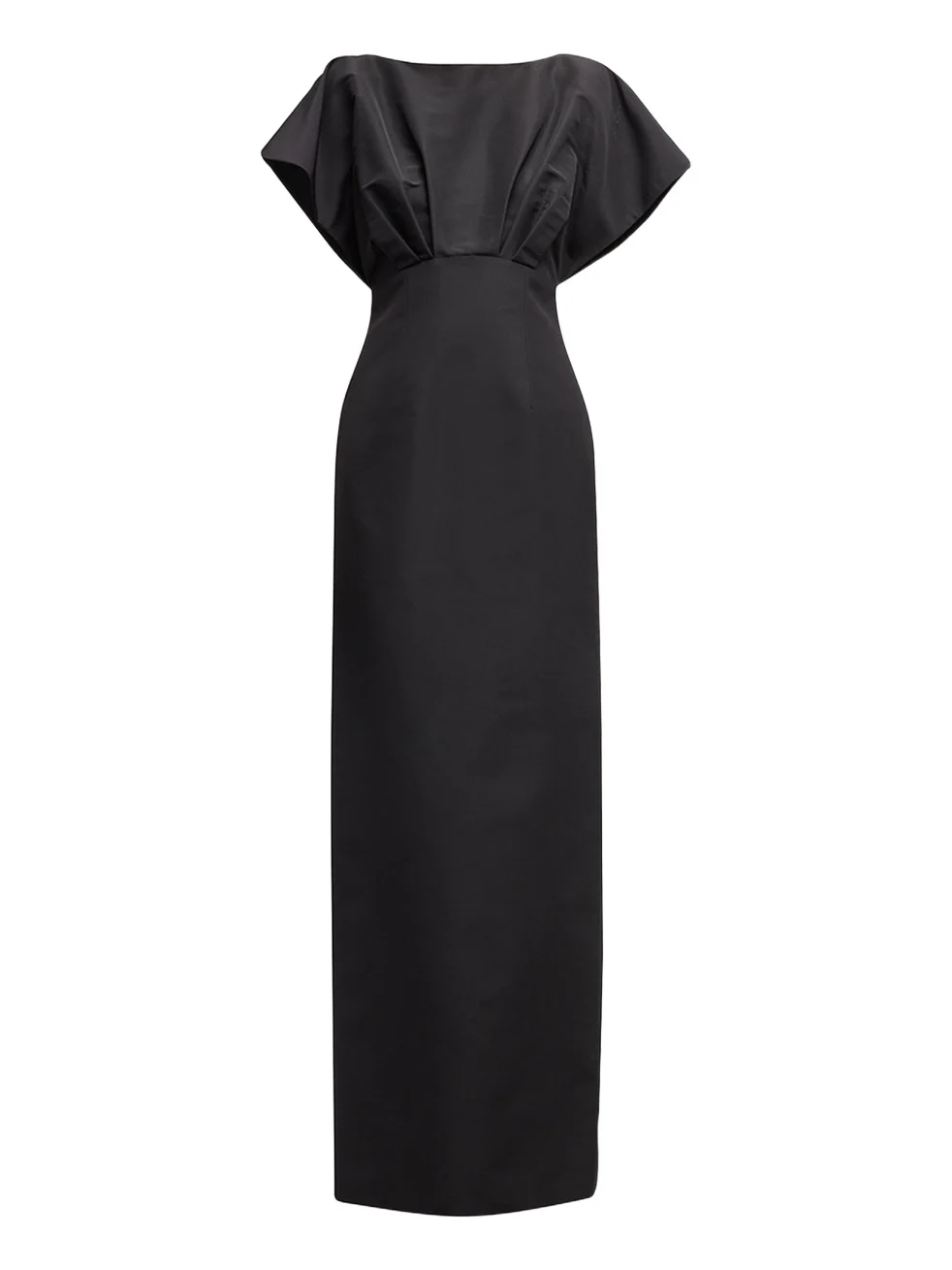 Silk Column Gown with Fan Bodice Silk Column Gown with Fan Bodice