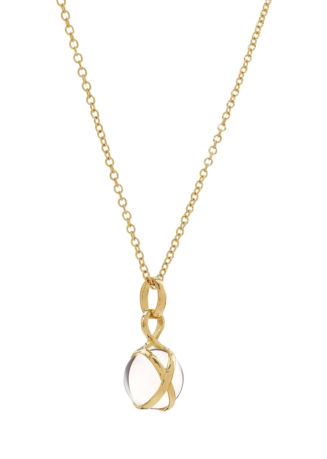Prisma 18k Gold & Crystal Quartz Small Pendant Brilliant Chain Necklace Prisma 18k Gold & Crystal Quartz Small Pendant Brilliant Chain Necklace