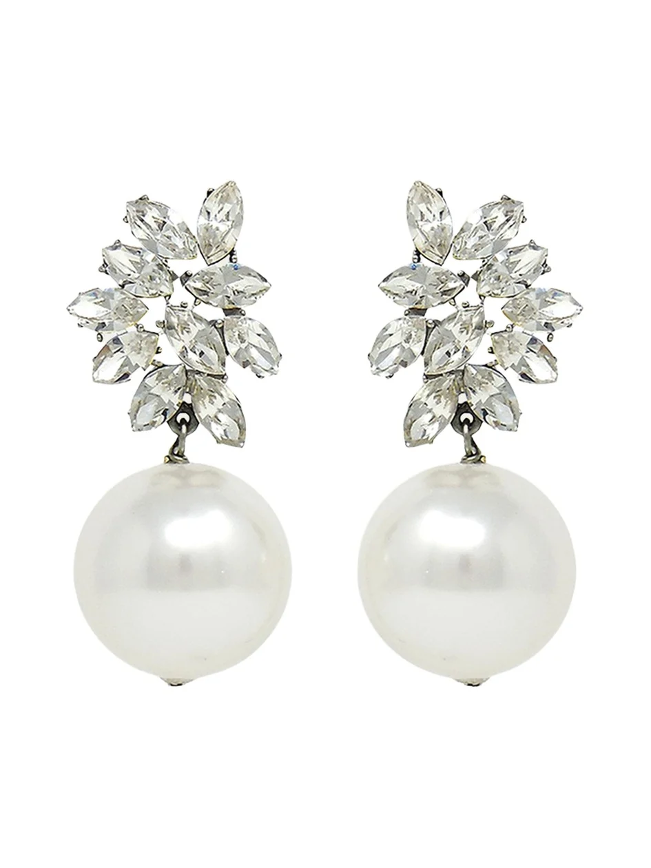 Crystal Pearly Drop Earrings Crystal Pearly Drop Earrings