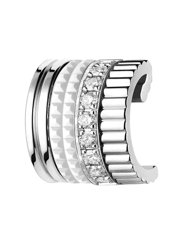 Quatre Double White Edition Clip Earring, Single Quatre Double White Edition Clip Earring, Single
