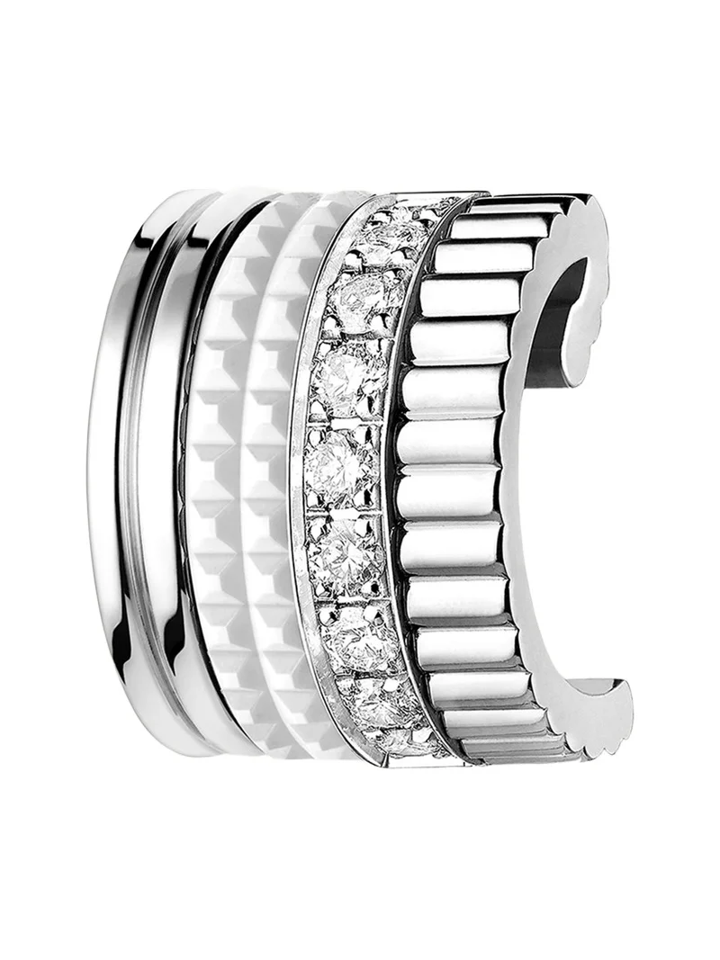 Quatre Double White Edition Clip Earring, Single