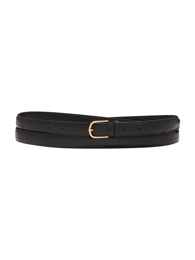Black Slim Trouser Leather Belt