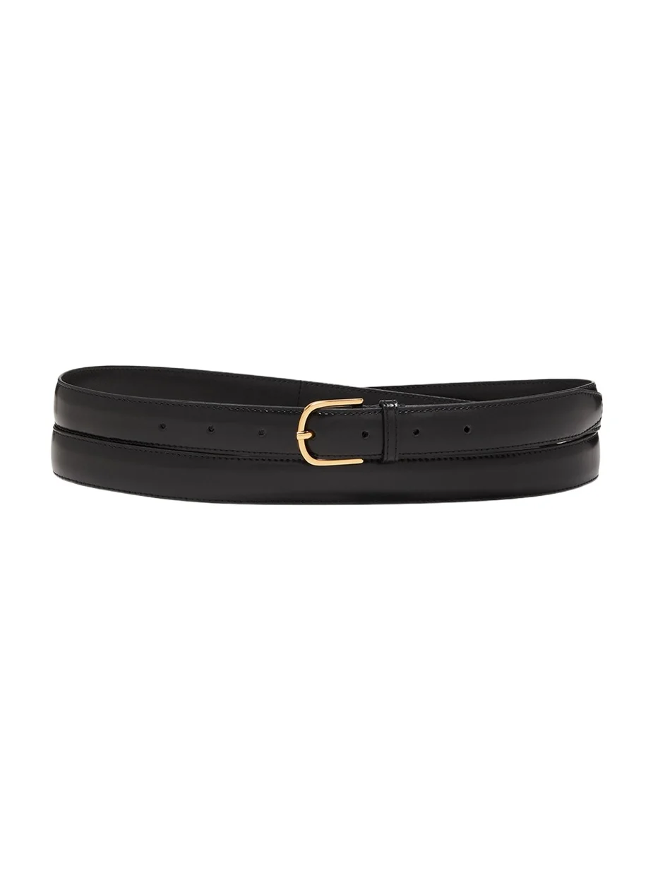 TOTEME Black Slim Trouser Leather Belt