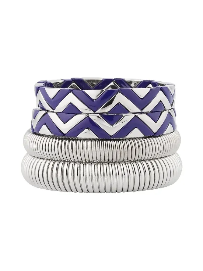 The Santorini Stack Cobra Bracelets, Set of 4 The Santorini Stack Cobra Bracelets, Set of 4