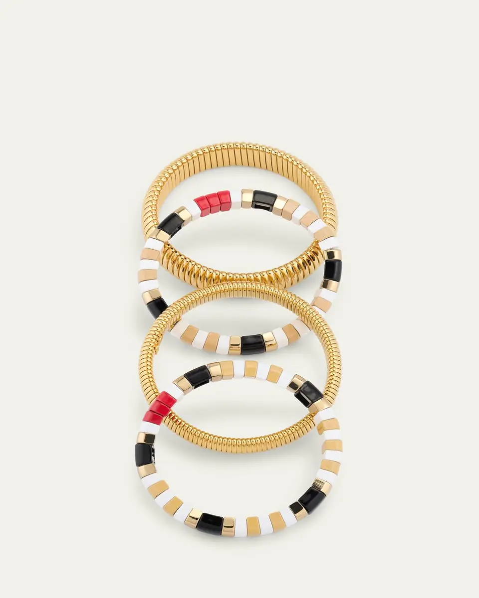 ben-amun The London Stack Cobra Bracelets, Set of 4 | Thumbnail 3 ben-amun The London Stack Cobra Bracelets, Set of 4 | Thumbnail 3