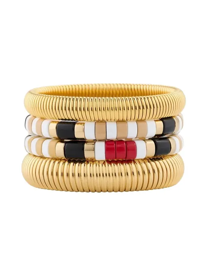 The London Stack Cobra Bracelets, Set of 4 The London Stack Cobra Bracelets, Set of 4