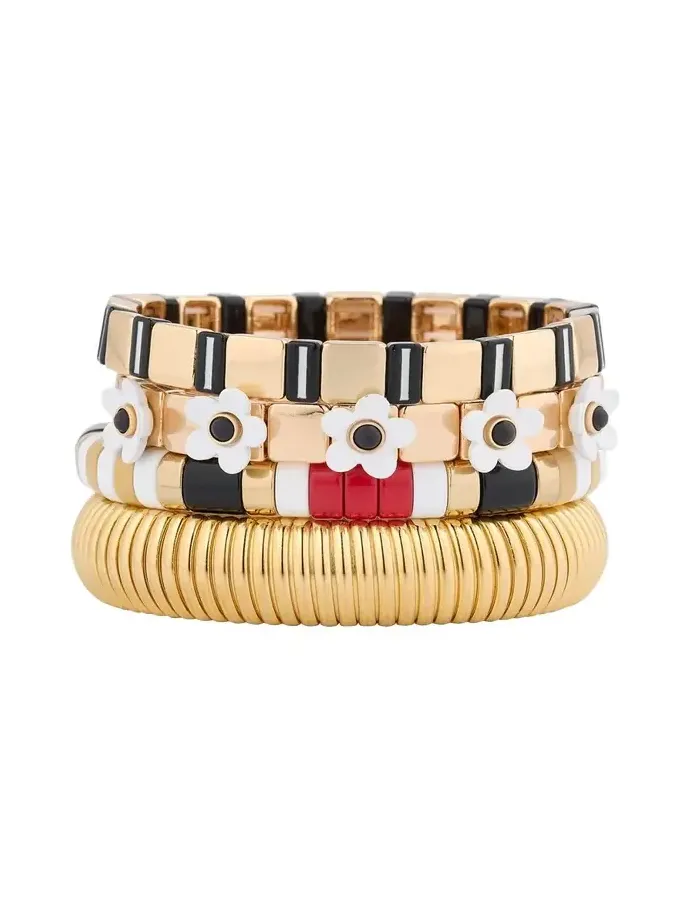 The Paris Stack Cobra Bracelets, Set of 4 The Paris Stack Cobra Bracelets, Set of 4