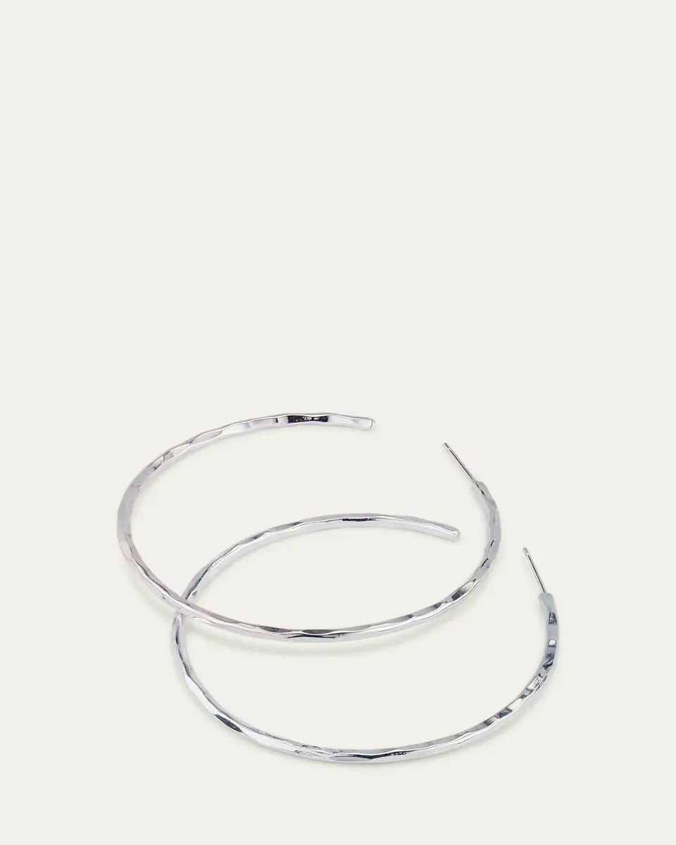 NEST Jewelry Silver Thin Hammered Earrings | Thumbnail 3