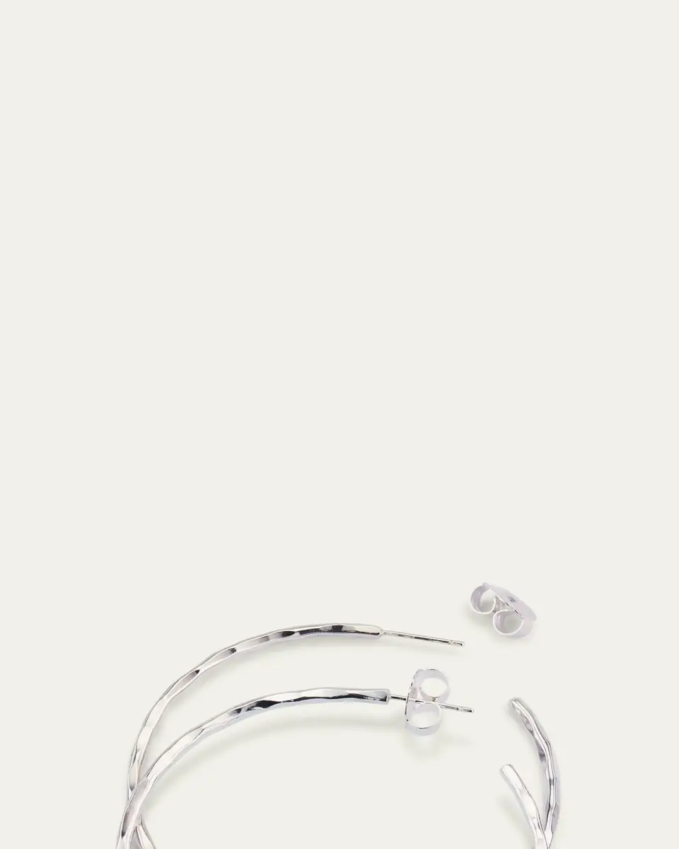 NEST Jewelry Silver Thin Hammered Earrings | Thumbnail 4