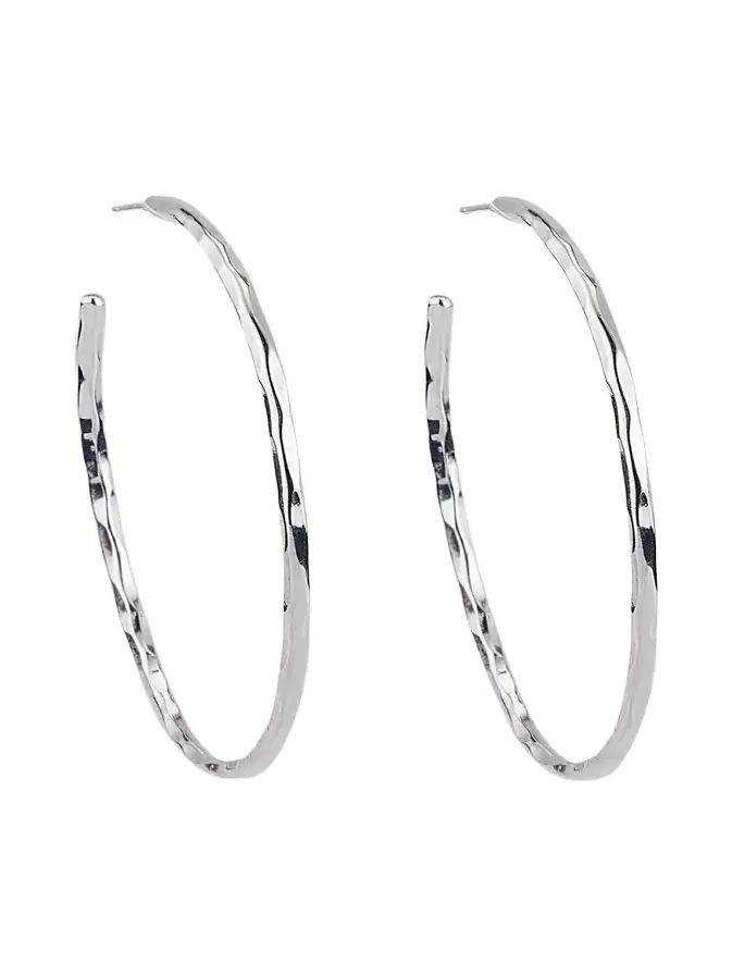 Silver Thin Hammered Earrings Silver Thin Hammered Earrings
