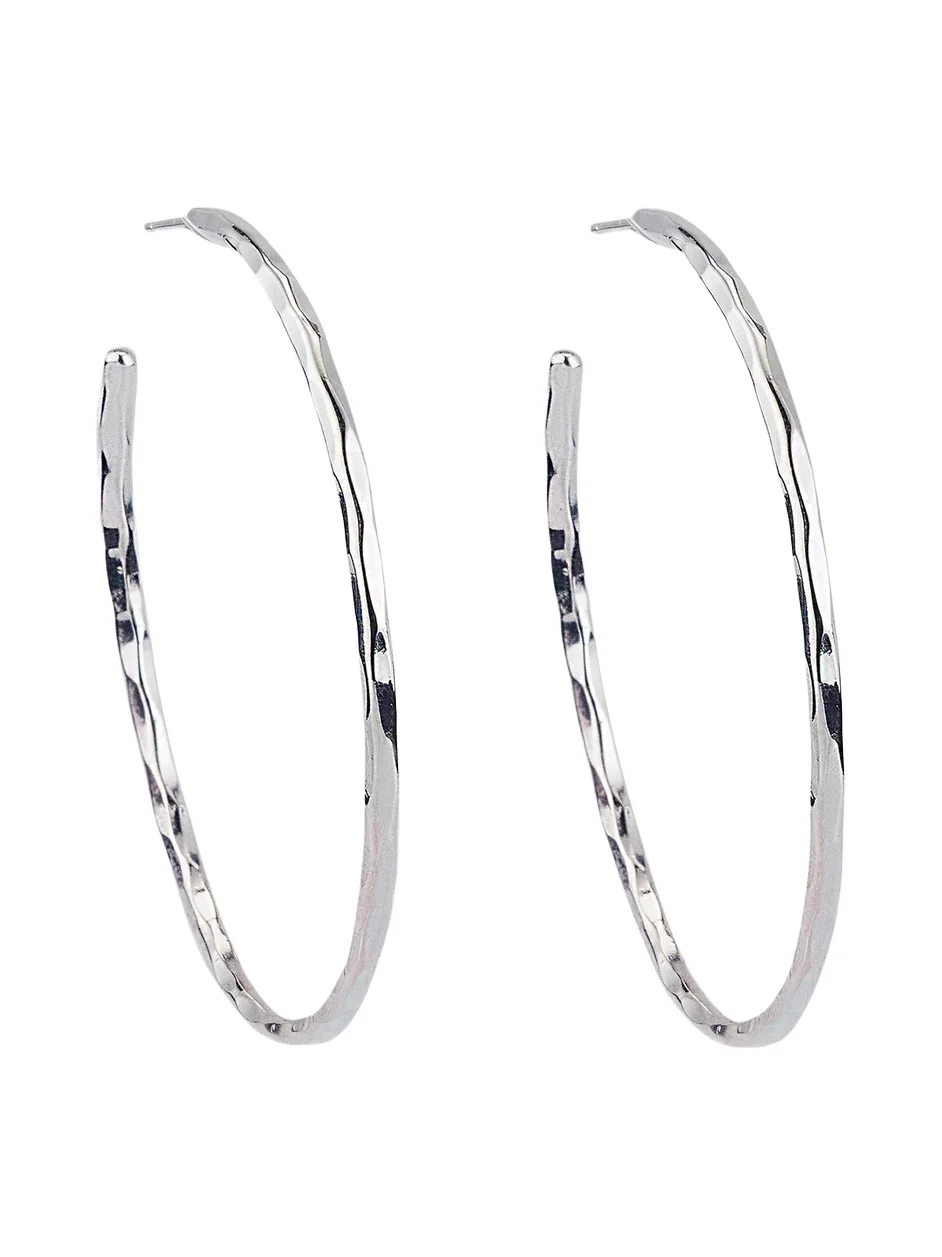 NEST Jewelry Silver Thin Hammered Earrings