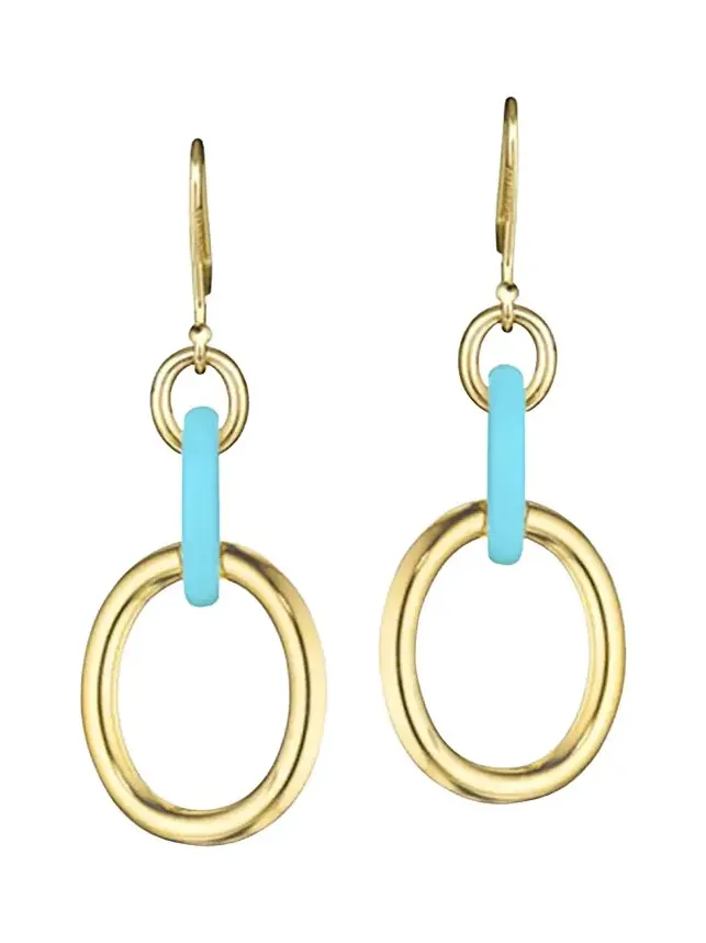 FARAONE MENNELLA by R.F.M.A.S. 18K Yellow Gold and Turquoise Drop Earrings