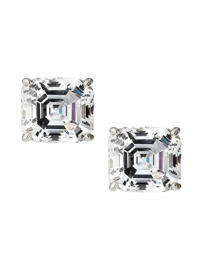 14K Yellow Gold 5ct Asscher Stud Earrings 14K Yellow Gold 5ct Asscher Stud Earrings