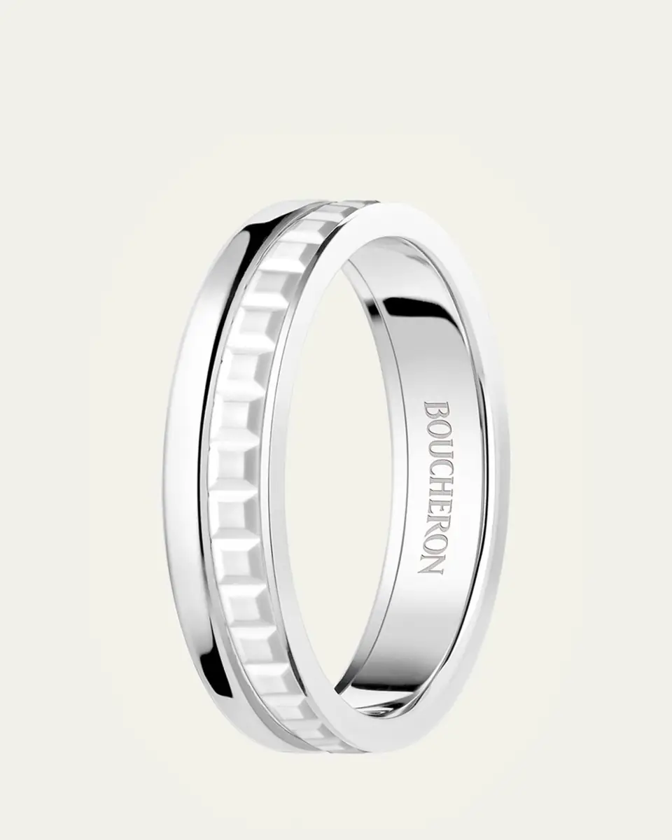 Boucheron 18K White Gold Quatre Double Wedding Band Ring, White Edition | Thumbnail 2